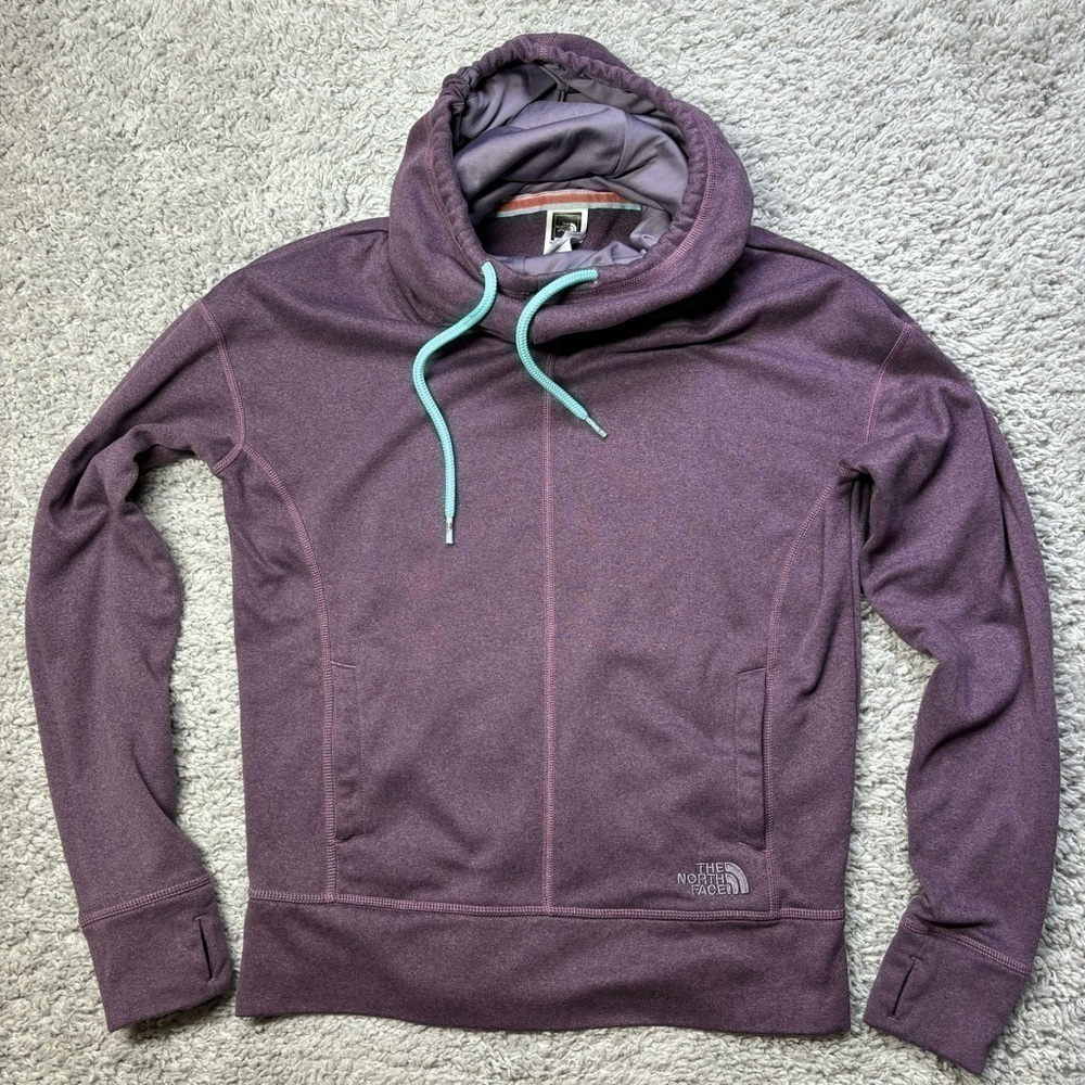 The North Face Sweatshirt Womens Small Cowl Neck Pullover Neck Warmer Purple - Picture 2 of 5